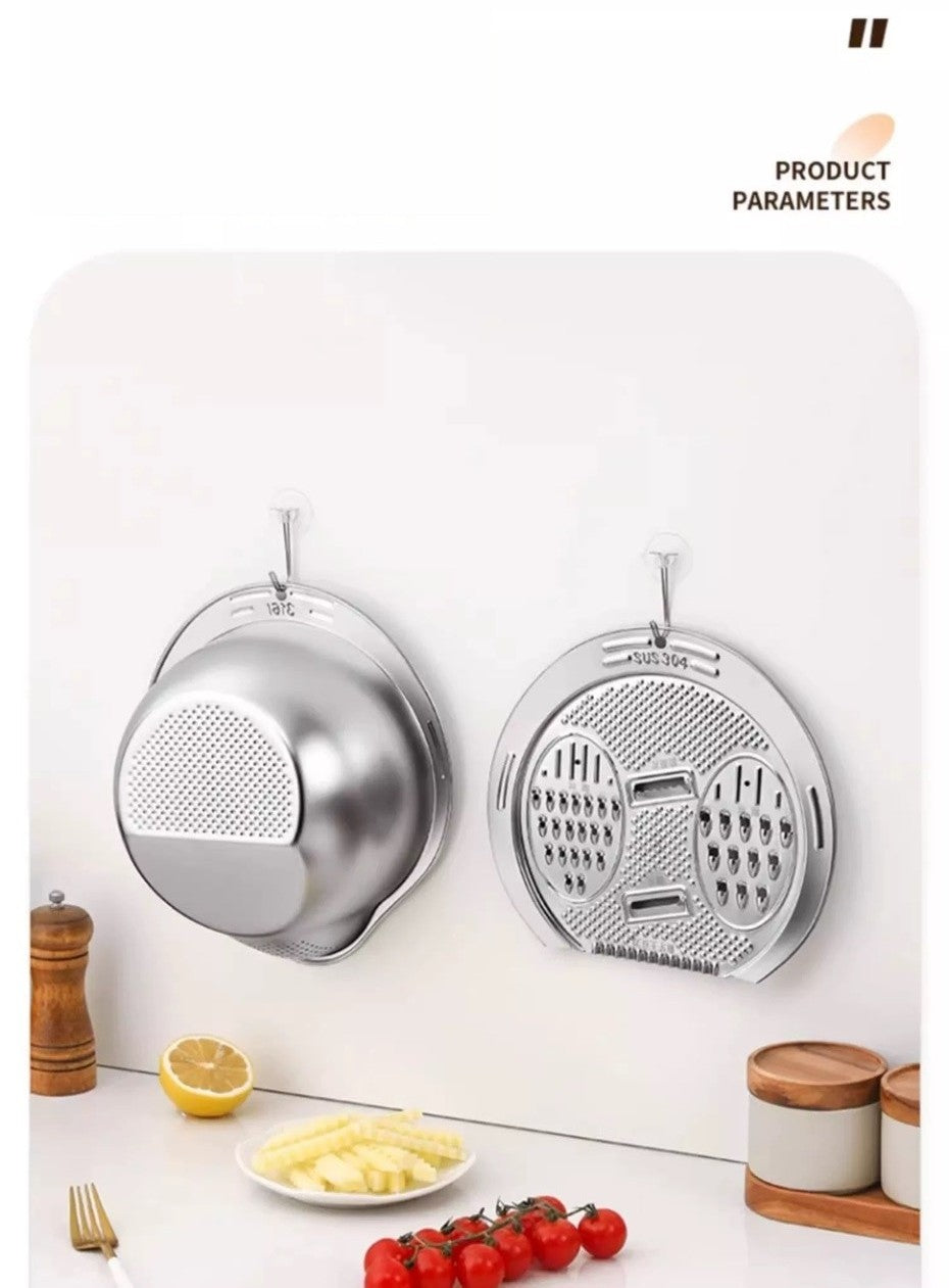 T00005 - 316 Stainless Steel Multi-Function Kitchen Drip Vegetable Washing Basket
