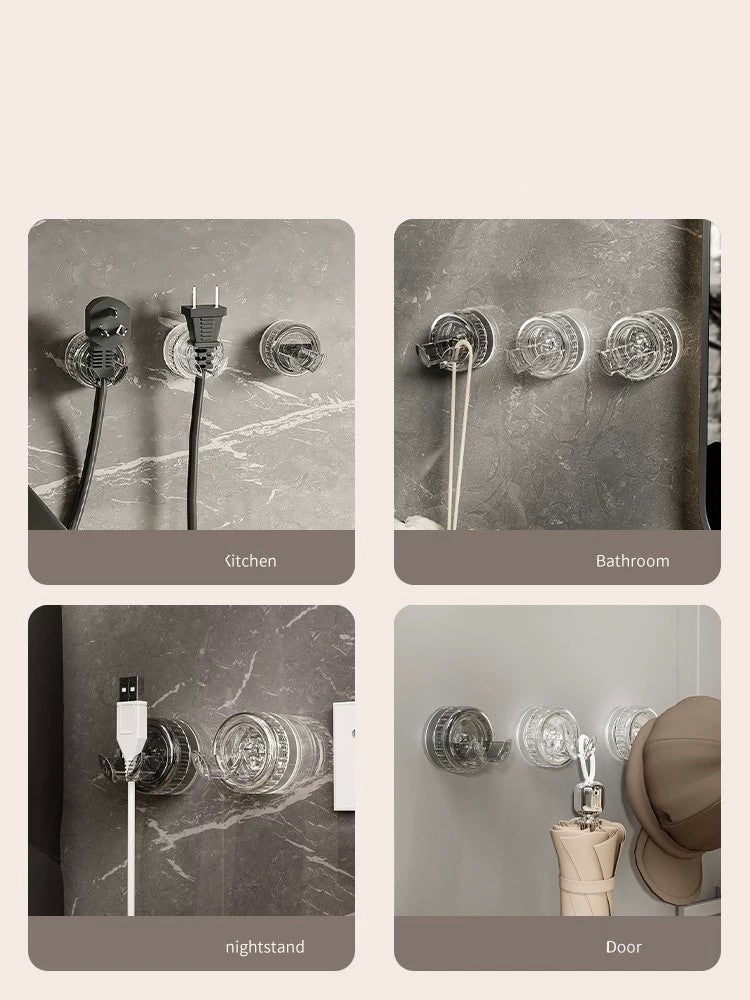 Rotating Suction Cup Hook （with Plug Holder） (4 pcs)