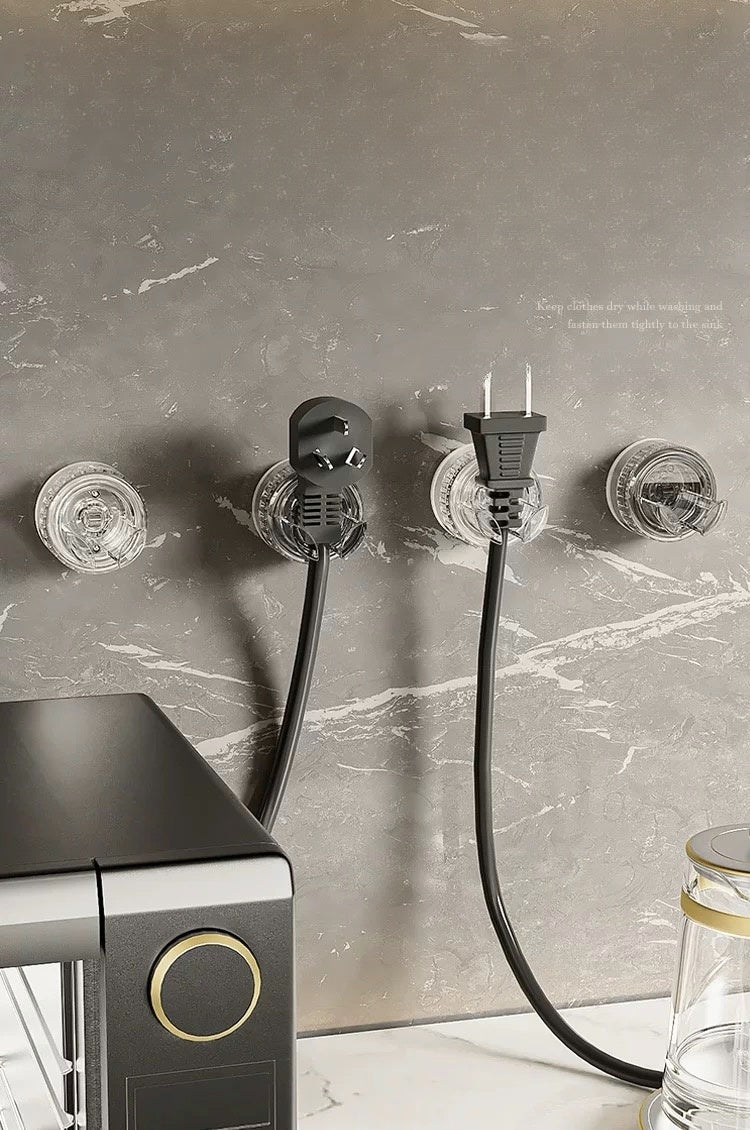 Rotating Suction Cup Hook （with Plug Holder） (4 pcs)