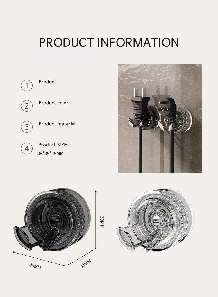 Rotating Suction Cup Hook （with Plug Holder） (4 pcs)